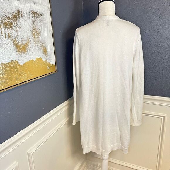 Eileen Fisher Longline Open Front Cardigan Sweater - Picture 11 of 14